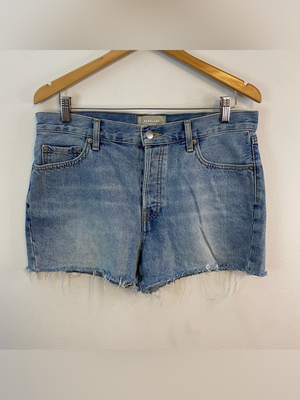 Everlane The Relaxed‎ ‘90s Short Denim Short Organic Cotton Womens 28 Button Fly